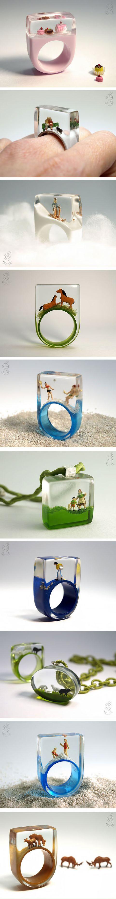 What It Looks Like When You Put Miniature Scenes Inside Rings