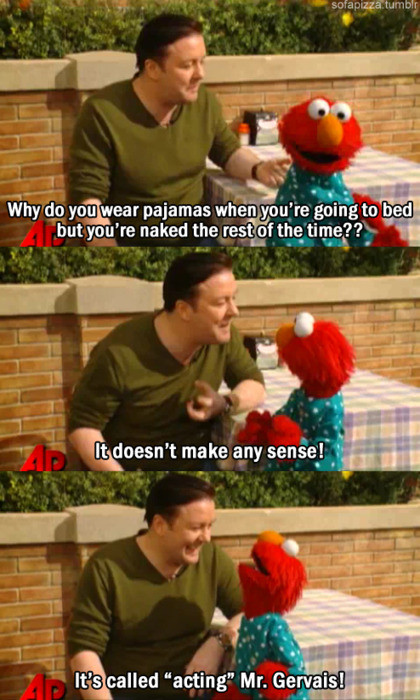 Elmo teaches Ricky Gervais a lesson