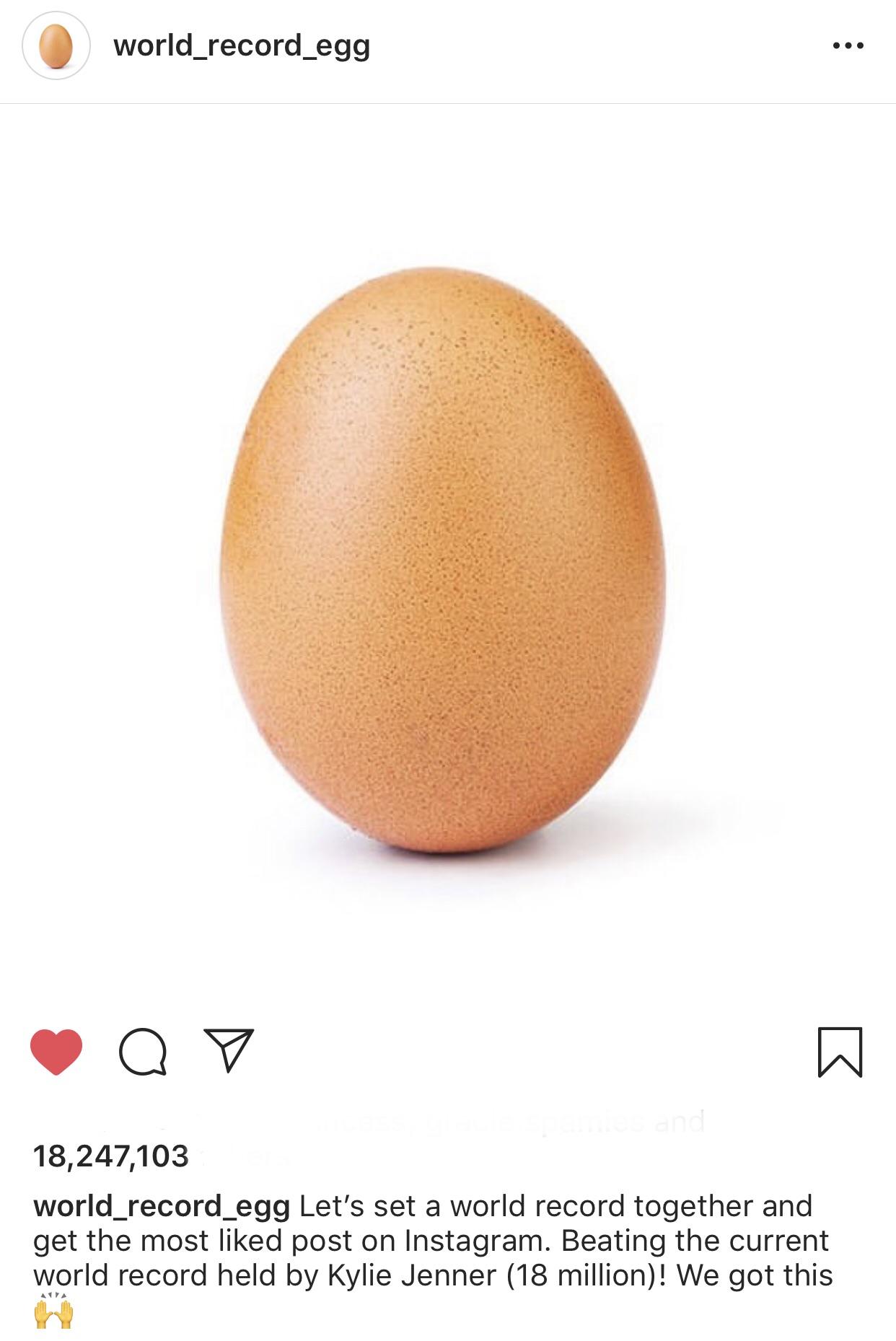 The egg that surpassed Kylie Jenner on Instagram.