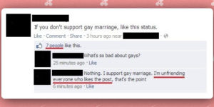 If you don’t support gay marriage, like this.