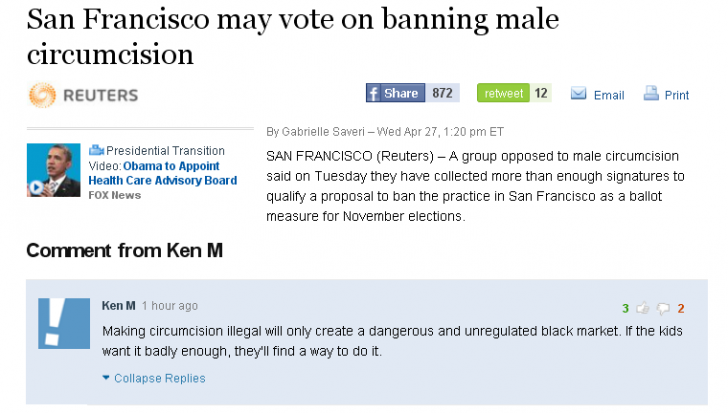 Ken M on circumcision