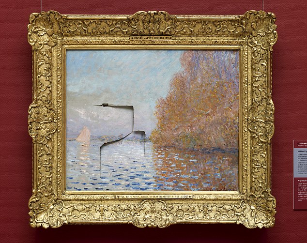 An $8 million Monet painting after a man punched it.