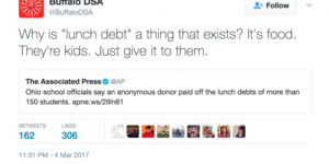 Who the fuck puts kids in debt for school lunch?