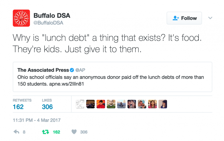 Who the fuck puts kids in debt for school lunch?