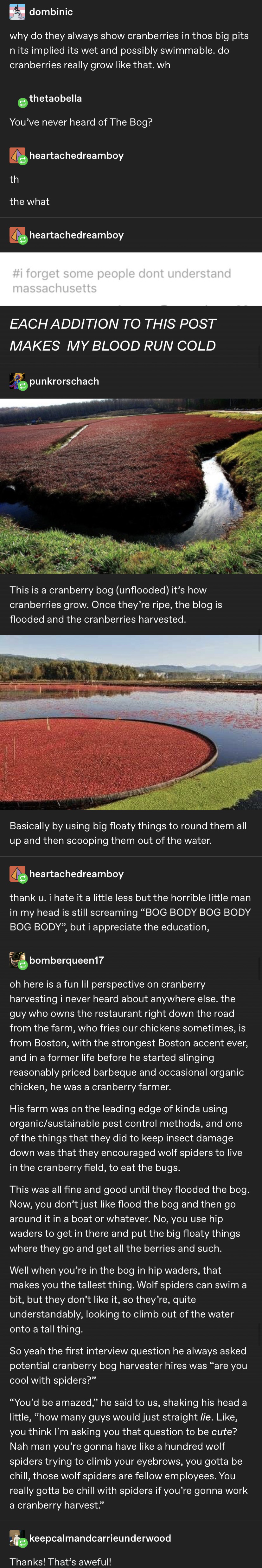 Burn the cranberry bogs. 