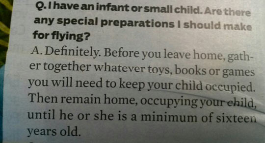 Tips for flying with children.