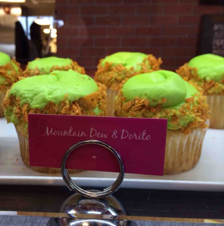 Mountain Dew and Dorito cupcakes.