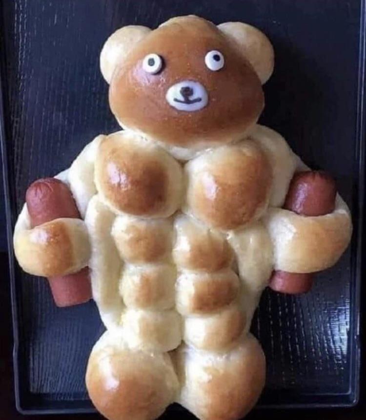 Bready Bear will hold your frankfurter.