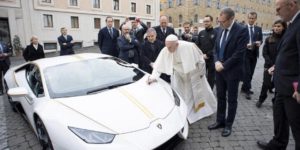 Pope Francis was once gifted a Lamborghini.  It was later auctioned off for charity.
