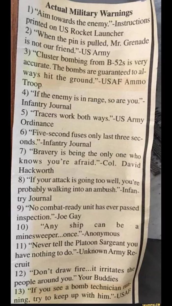 Military commands to live life by