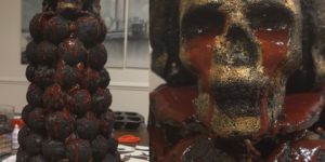 Black Cocoa Croquembouche of your nightmares.