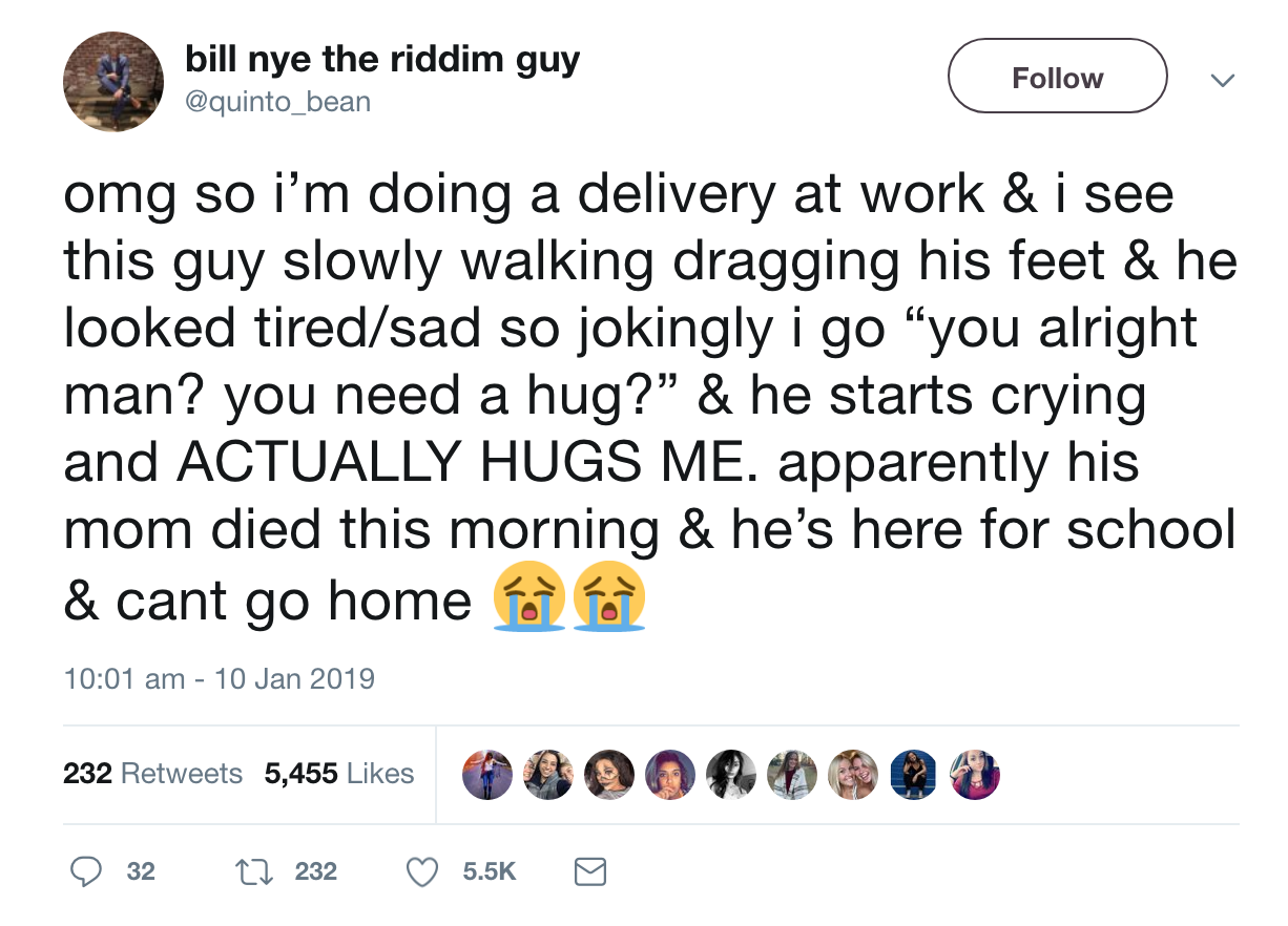 An unexpected hug