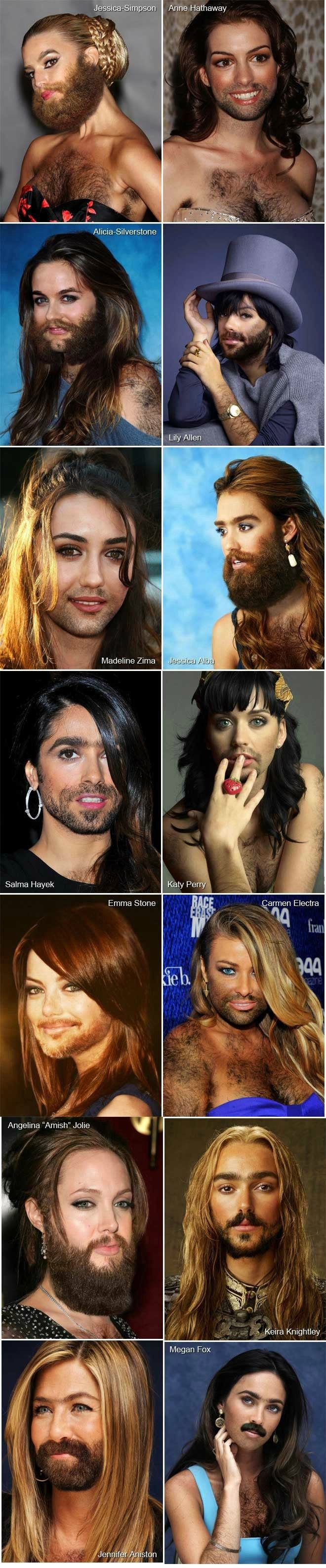 Hairy celebrities.