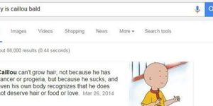 Why is Caillou bald?