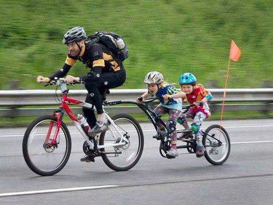 Biking with dad. 