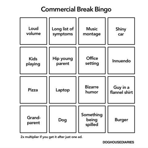 Commercial Break Bingo