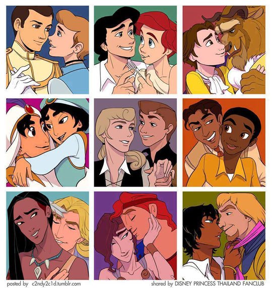 Alternative Disney couples.