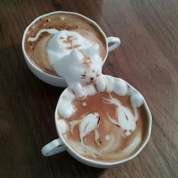 When coffee foam attacks!