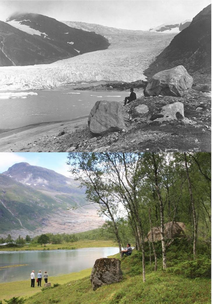 Engabreen Glacier, Norway between 1889 and 2010