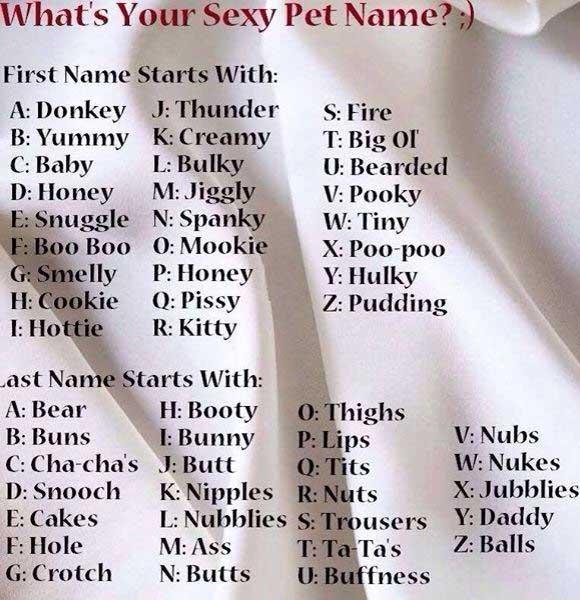 What’s your sexy pet nick name