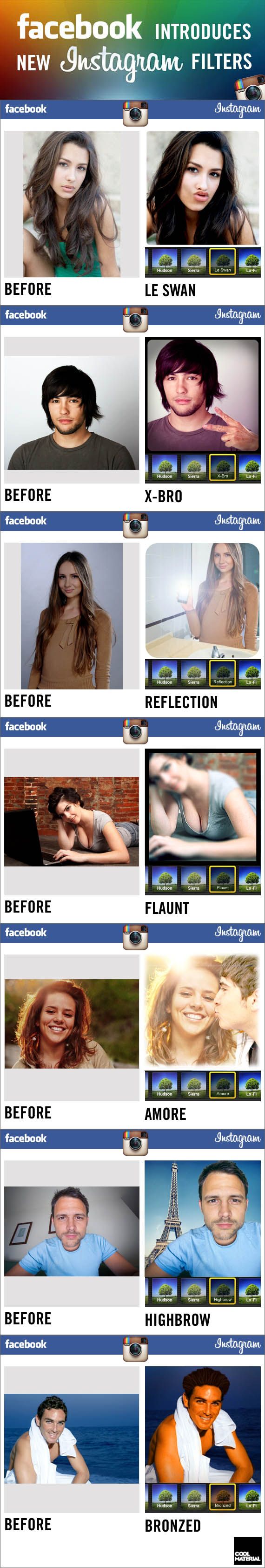 Facebook introduces new Instagram filters.