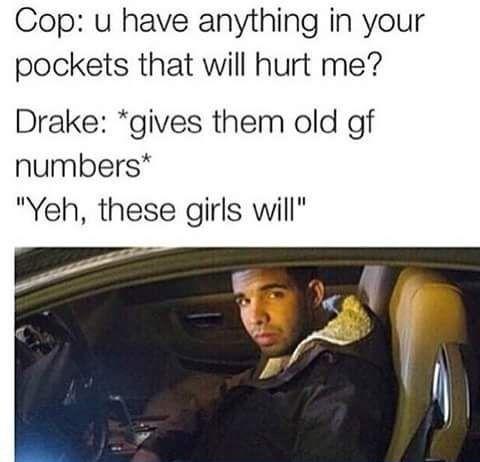 Drake and cop