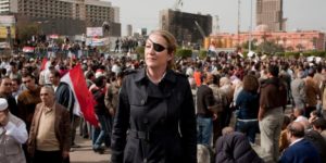 Marie Colvin, war reporter. In 2012 in Syria she crawled a mile through a tunnel to report on Assad’s atrocities – the regime found her location and murdered her to silence her account.