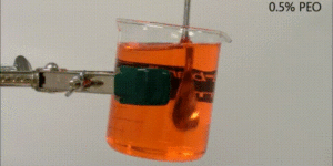 A viscoelastic fluid will pour itself. This is known as the open channel siphon effect.