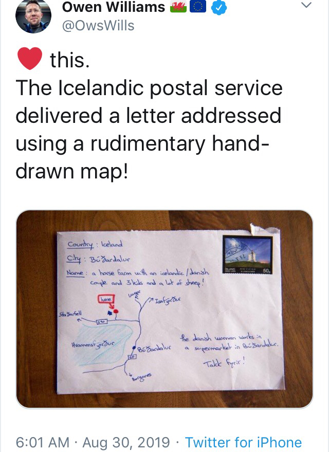 The Icelandic Postal Service does good work.
