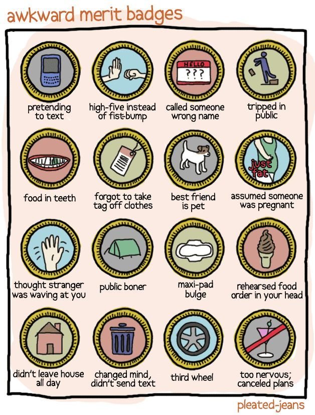 Awkward merit badges.