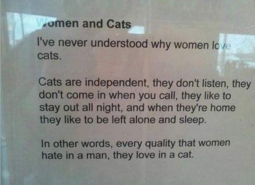 Women and cats.