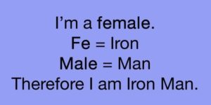 Female == Iron Man.