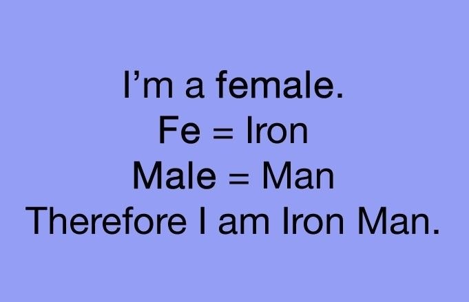 Female == Iron Man.