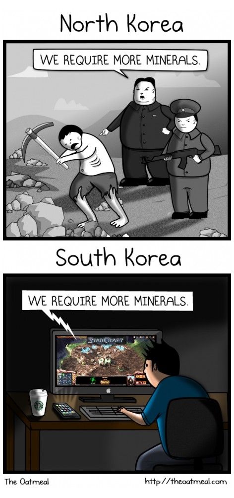 North Korea vs South Korea.