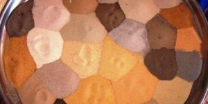 The different color sands from the Sahara Desert