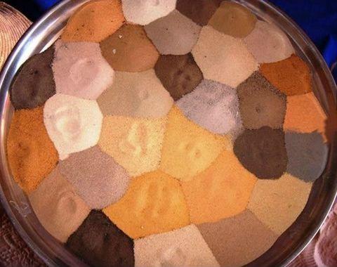 The different color sands from the Sahara Desert
