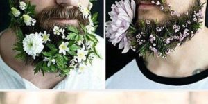 Men with flower beards.