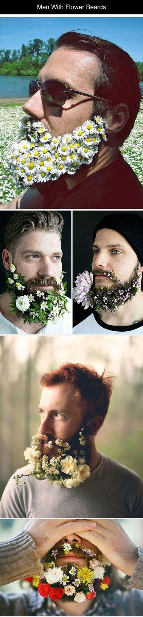 Men with flower beards.