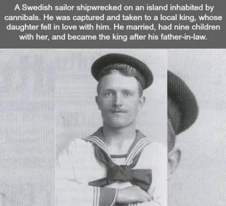 A Swedish Sailor Shipwrecked On An Island...
