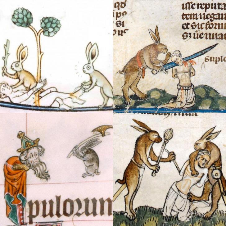 Rabbits In Medieval Manuscripts were hardcore.