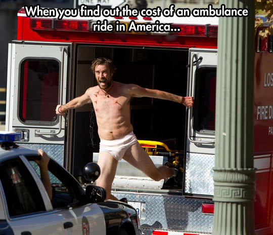 The cost of an ambulance ride in America.