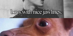 Boys with nice jaw lines.
