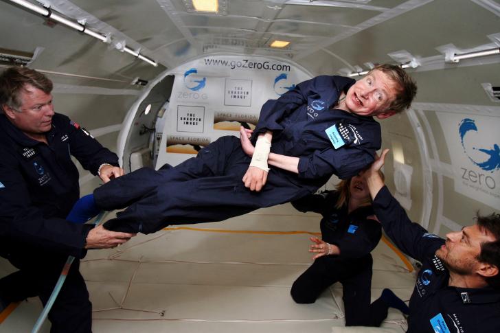 Stephen Hawking enjoying zero gravity