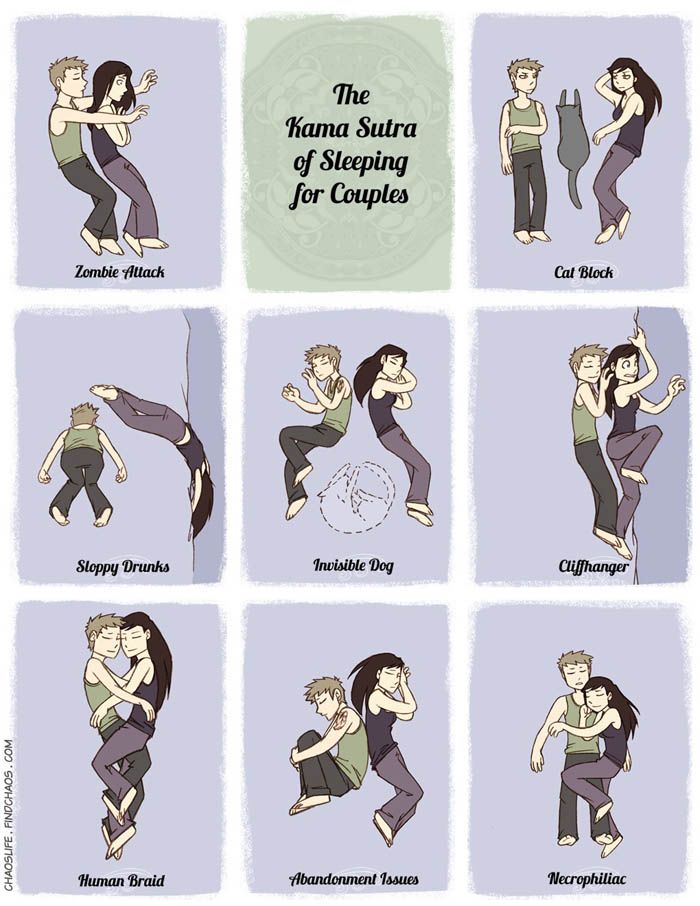 The Kama Sutra of sleeping for couples.