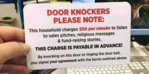 Beware Door knockers !