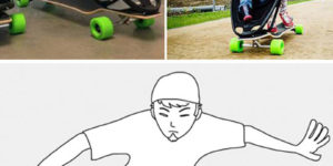 Skateboard baby stroller [fixed]