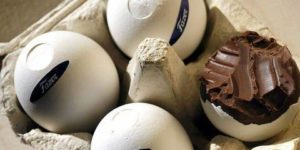 Finnish Mignon egg,  full chocolate made in real eggshell