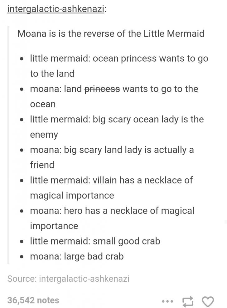 Moana is the opposite of The Little Mermaid