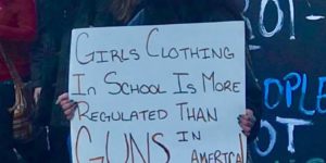 Sign held by a student at a school walkout