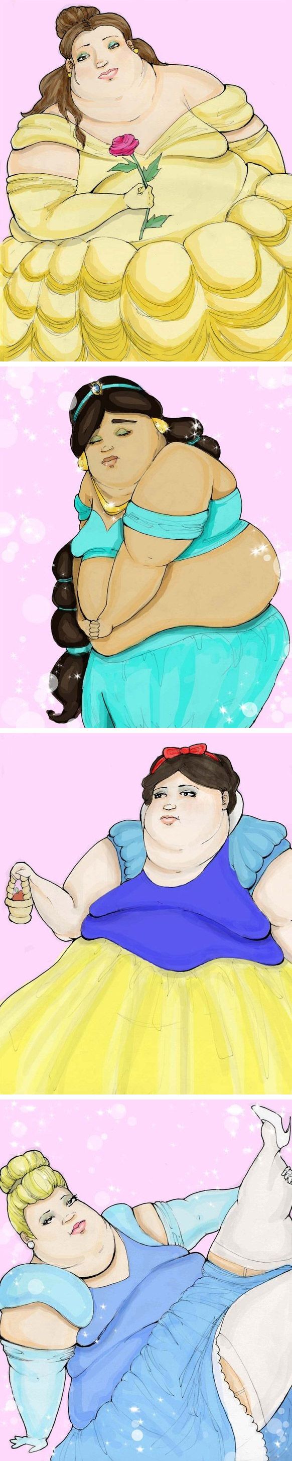 Obese Disney princesses.